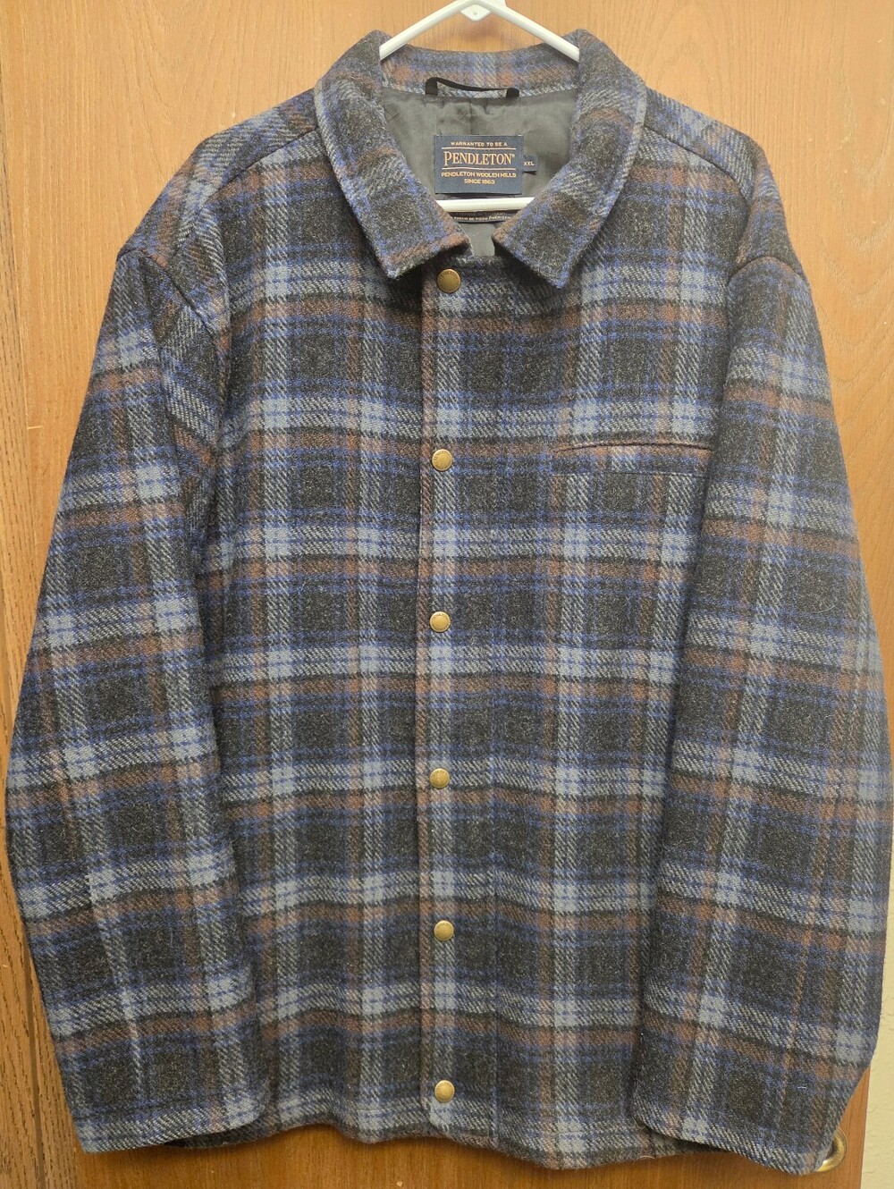 Pendleton Blue and Brown Plaid Wool Jacket
